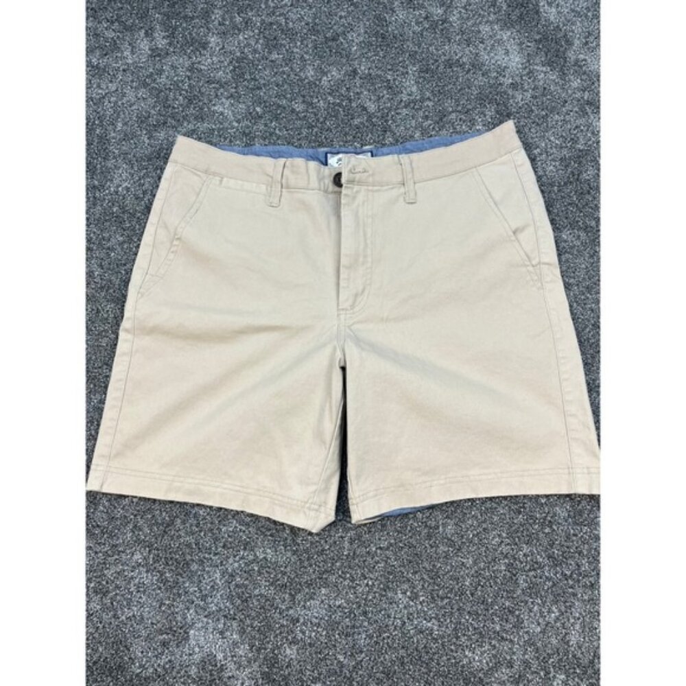 Flag & Anthem Mens Chino Shorts Khaki Size 34 Flat Front Casual Summer